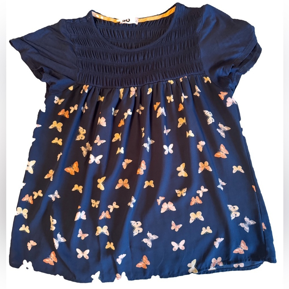 SO Blue Textured Butterfly 🦋 Top